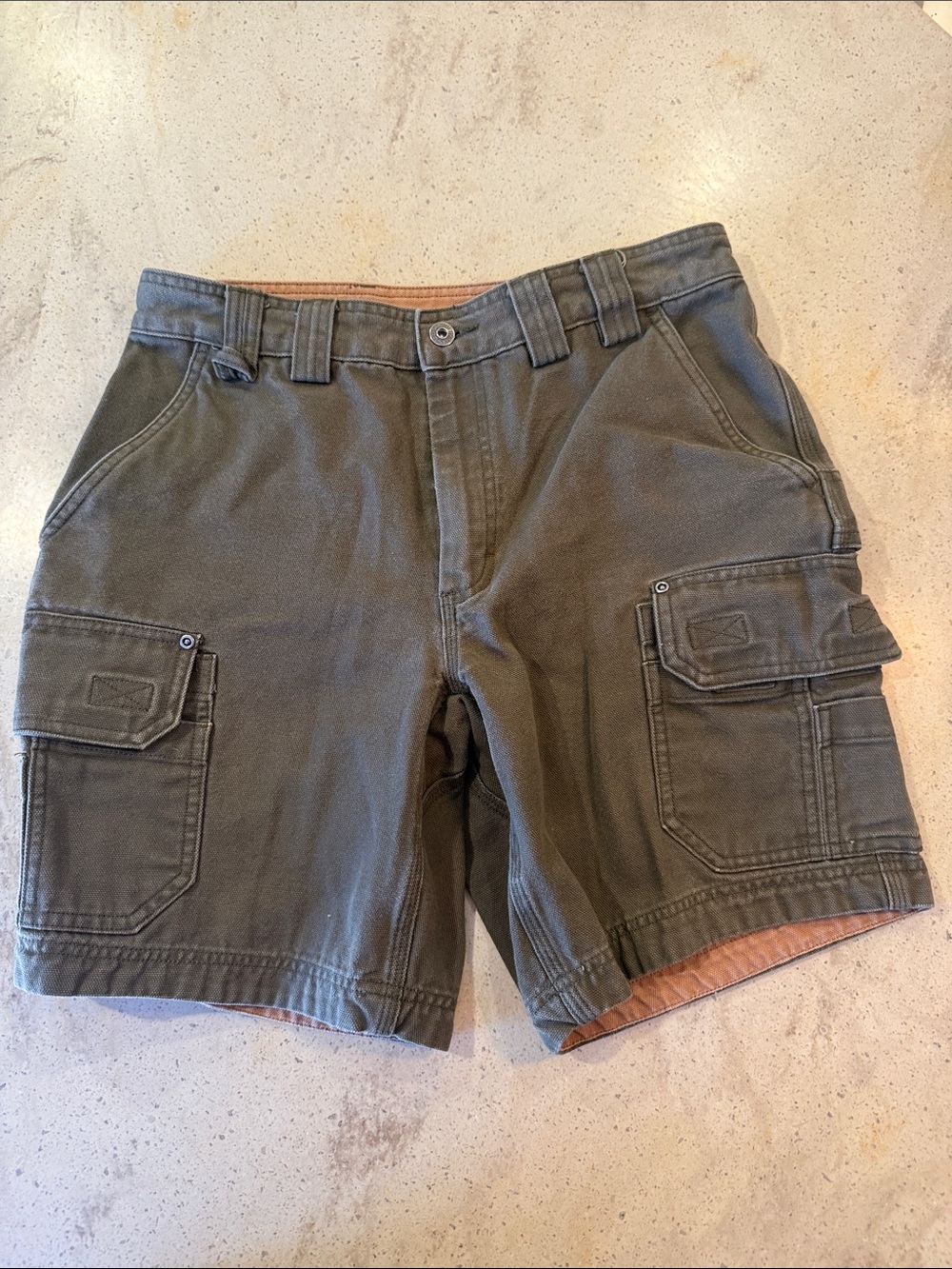 Duluth Trading Co Olive Green Cargo Shorts
